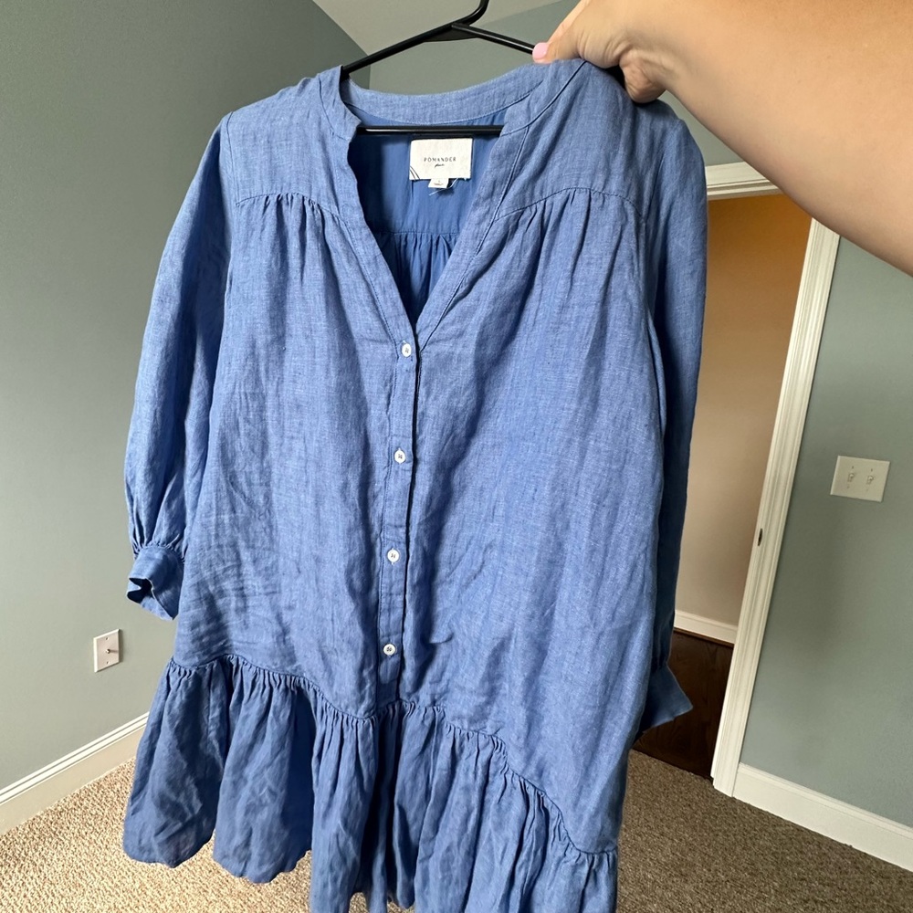 Pomander Place Blue Long Sleeve Dress